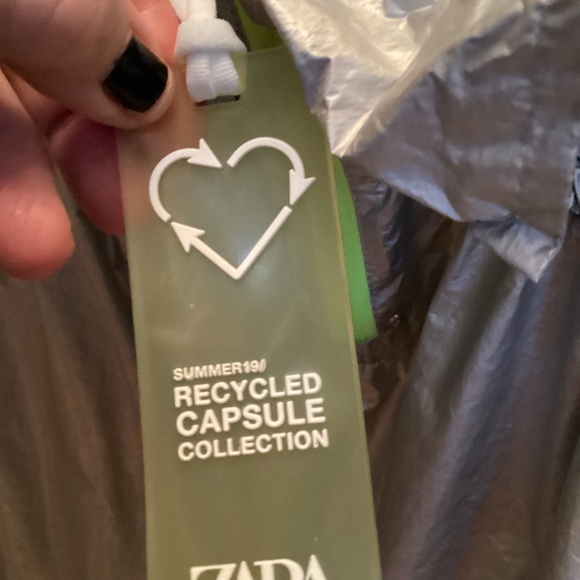 🤩❤️BNWT Zara recycle Capsule Program silver anorak. L. - Picture 6 of 6